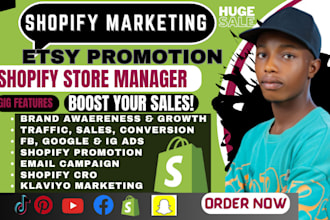 do shopify marketing and etsy website promotion to boost shopify store sales