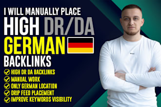 manually place high dr da german backlinks