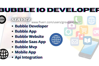 bubble developer, bubble io, bubble website, bubble saas app bubble mvp, figma