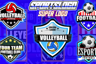 design baseball, basketball, football, volleyball and mascot logo