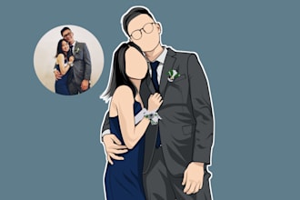 draw minimalist portrait, flat portrait, faceless vector illustration