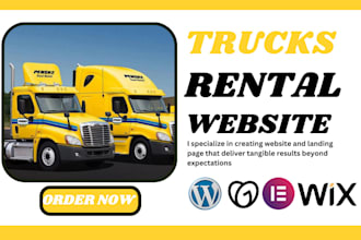 design moving trucks, cargo vans, passenger vans wordpress rental website