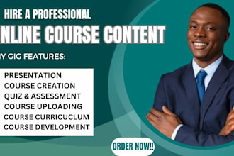 create, online course content, course development and course curriculum