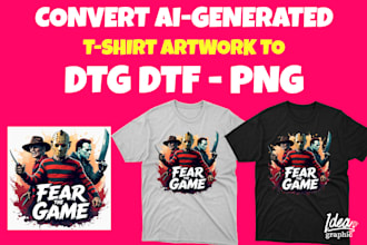 convert ai generated t shirt artwork to dtg dtf png file