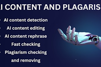 do ai content editing and remove and check ai plagiarism