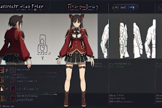 draw character turn around or character reference sheet of your vtuber model