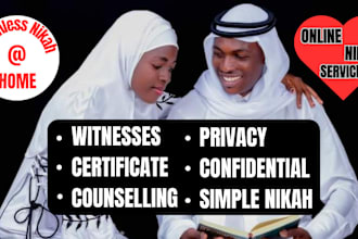 offer online nikah for islamic wedding audio and video