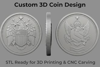 sculpt printable 3d coin 3d medallion 3d bas relief  3d medal for 3d printing