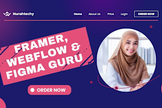develop responsive framer website, webflow landing pages, figma to framer