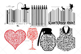 do unique shape barocde custom qr code with logo in 1 hour