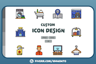 design unique custom icons for website or app in 24 hours