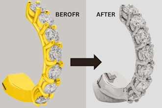 do high end jewelry image retouching and product photo editing
