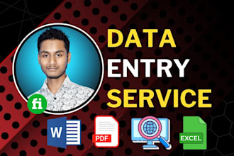 do data entry, web research, copy paste, pdf to word and product listing