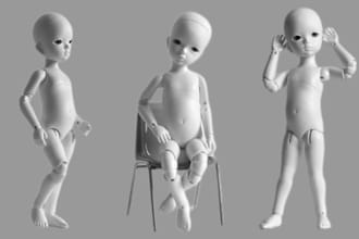 sculpt 3d bjd 3d doll articulated 3d model action figure toy model for printing