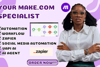 build make com automation integromat, make com, notion vapi ai, make com expert