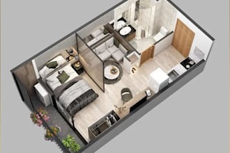 render 3d interior or 360 panorama apartment, house