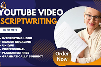 do research and write youtube video scriptwriting kids channel, article writing