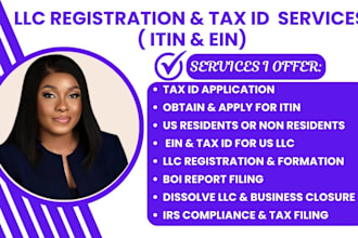 get non resident irs tax id, itin number for individuals ein for US llc creation