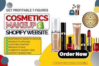 design makeup product mascara foundation lipstick beauty cosmetics shopify store