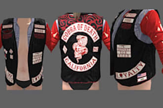 create fivem custom eup, gang, staff clothing kuttes mc, mc vest, biker clothing