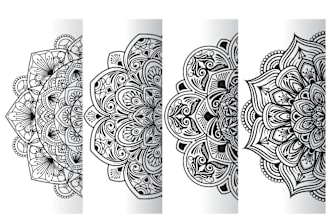 do simple and details colorful mandala design and animal mandala