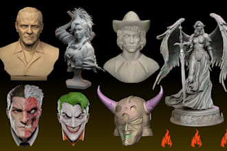 sculpt realistic 3d bust 3d head face and bust stl model for stl 3d printing