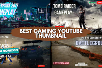 make premium youtube thumbnail for gaming videos in 24 hours