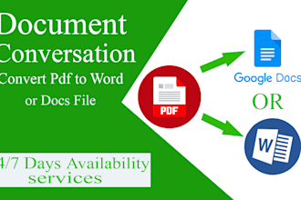 convert PDF to word file in 1 hour