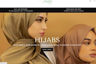 design stunning abaya shopify store jilbab website arabian wears dropshipping