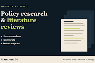 do policy research, literature reviews and research briefs