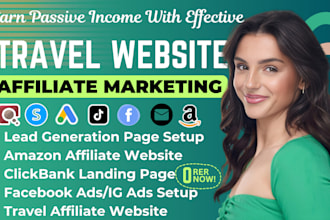 design amazon affiliate website travel affiliate website, clickbank landing page
