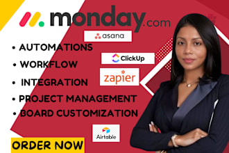 setup customized board workflow integrate asana clickup trello monday CRM expert