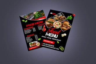 design restaurant and food menu, poster, flyer, brochure