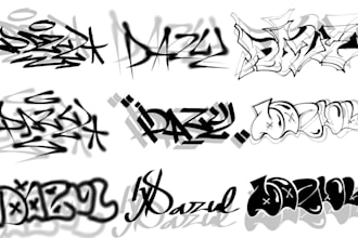 create a graffiti handstyle tag for your name or logo brand
