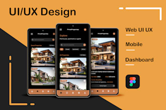 do web, mobile app or dashboard UI UX design in figma