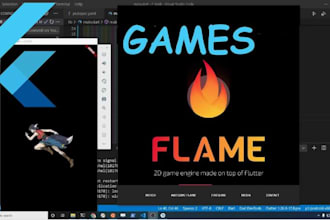 develop 2d 3d game with flutter using flame game engine, mobile game for you