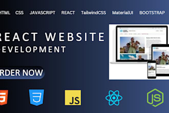 create a react website with material UI and  tailwind CSS