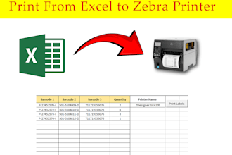 create excel applications for printing with zebra printers