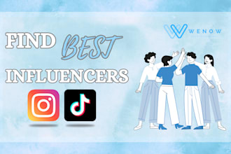 find best instagram, tiktok influencers, influencer research, influencers list