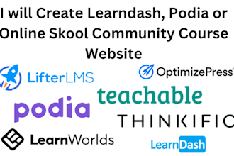 create learndash podia online skool community course website