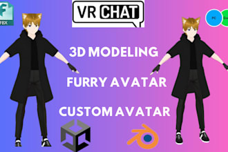create vrchat avatar 3dmodel vtuber furry avatar