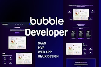 build bubble web app, marketplace, saas, ai with bubble io, bubble developer