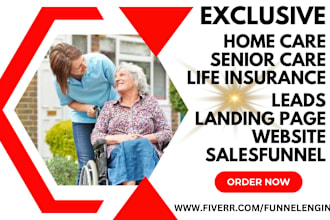 generate senior care leads iul life insurance elderly car home care landing page