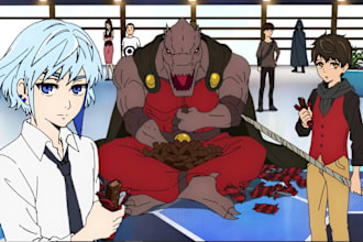 draw your oc or anime character webtoon manhwa style roblox minecraft fanart