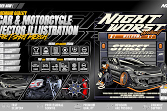 design premium automotive apparel artwork
