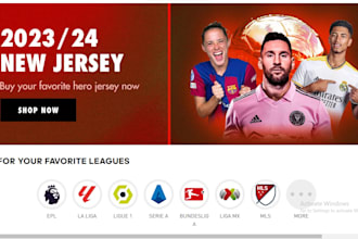 build jersey shopify website, jersey store, sportwear, leotards shop