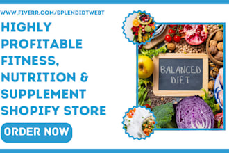 design profitable fitness supplement shopify store gym nutrition product website