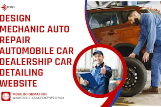 design mechanic website car repair automobile car dealer website with booking