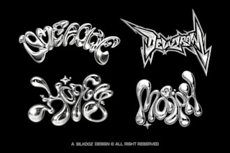 design 3d chrome y2k streetwear logo brand
