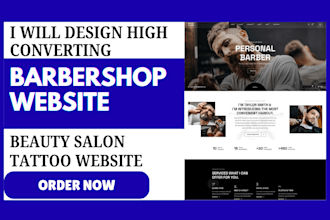 design stunning barber shop beauty salon tattoo website with booking appointment